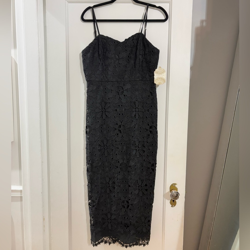 NWT altar’d state midi Elegant Black Lace Dress